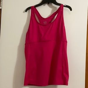 Champion Top/Racerback Built-in Bra Tank Top Size Large color pink